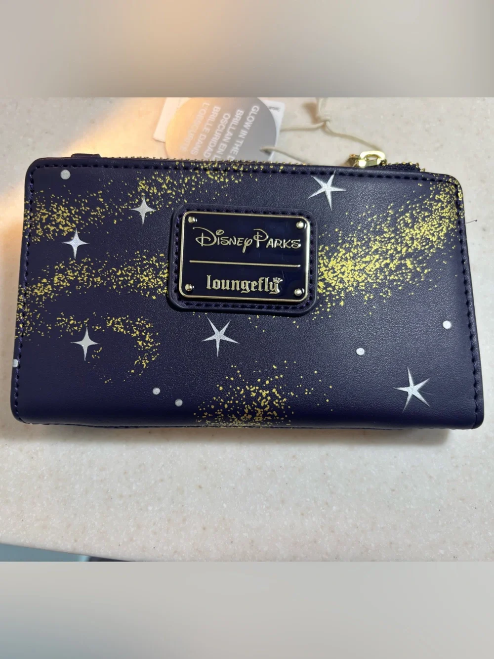 Disney Parks Loungefly Navy Wallet with Gold Star Dust